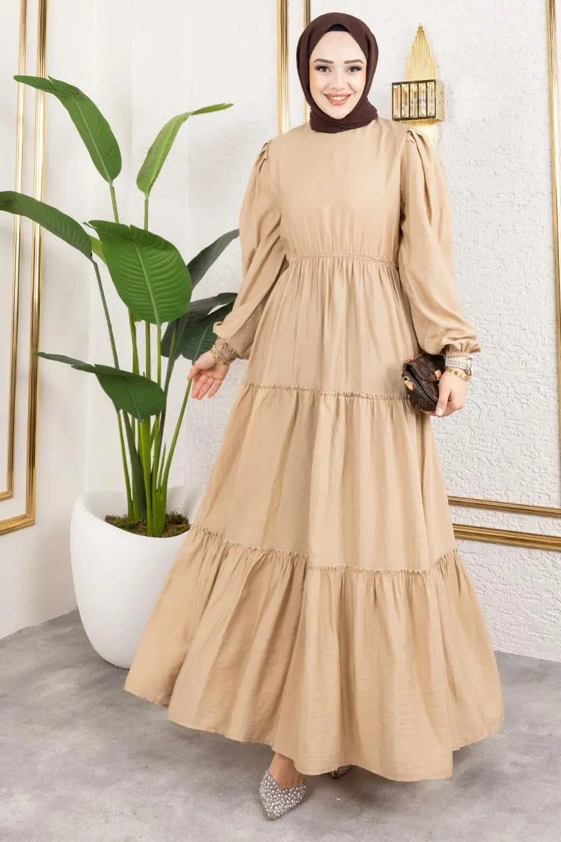 Elastic Waist Hijab Dress