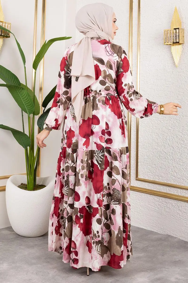 Beli Tünelli Tesettür Elbise-detail