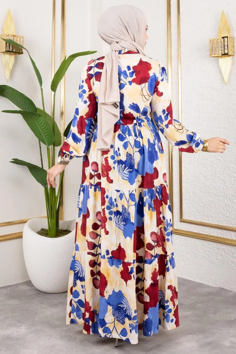 Beli Tünelli Tesettür Elbise-detail