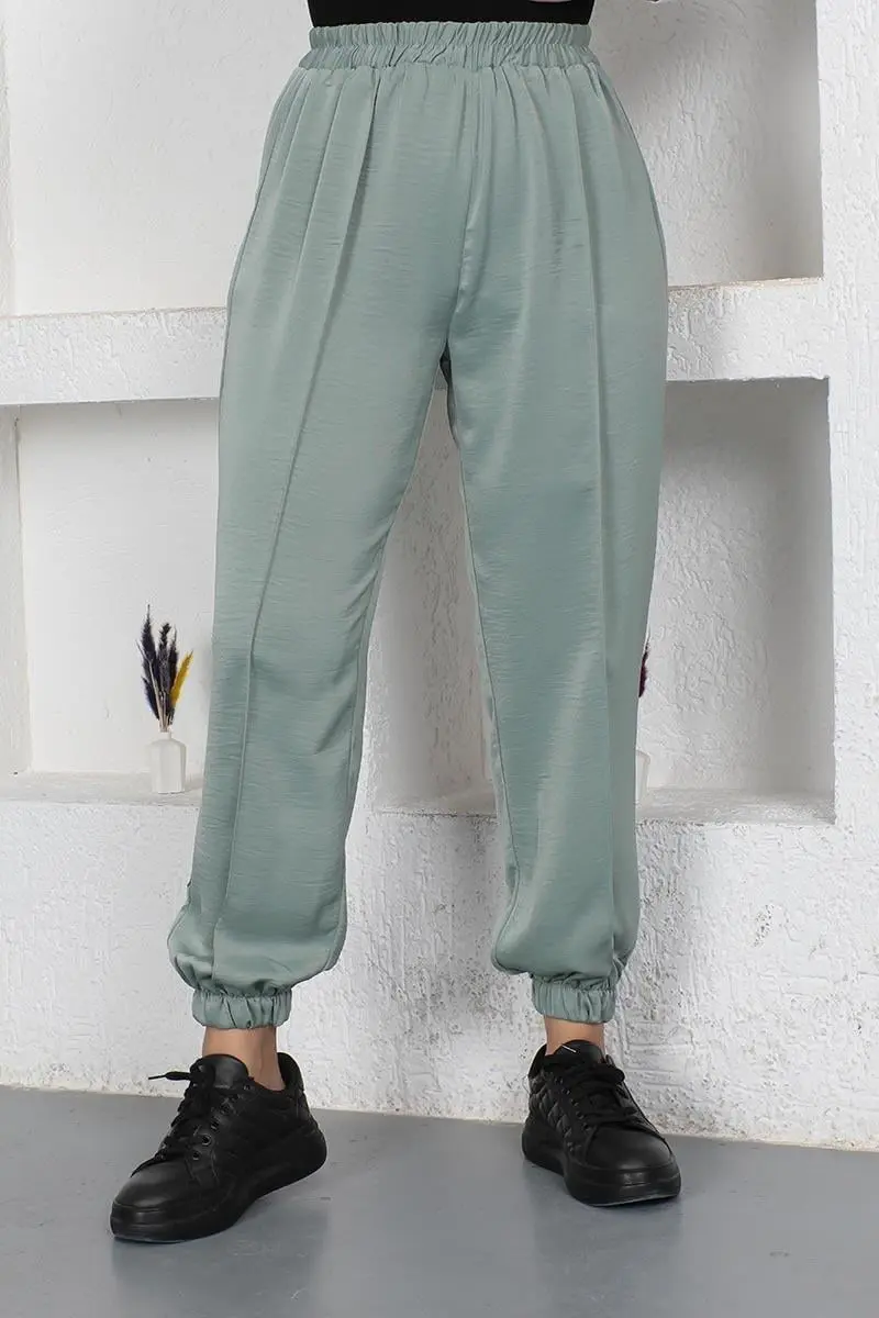 Beli Ve Paçası Lastikli Pantolon-detail