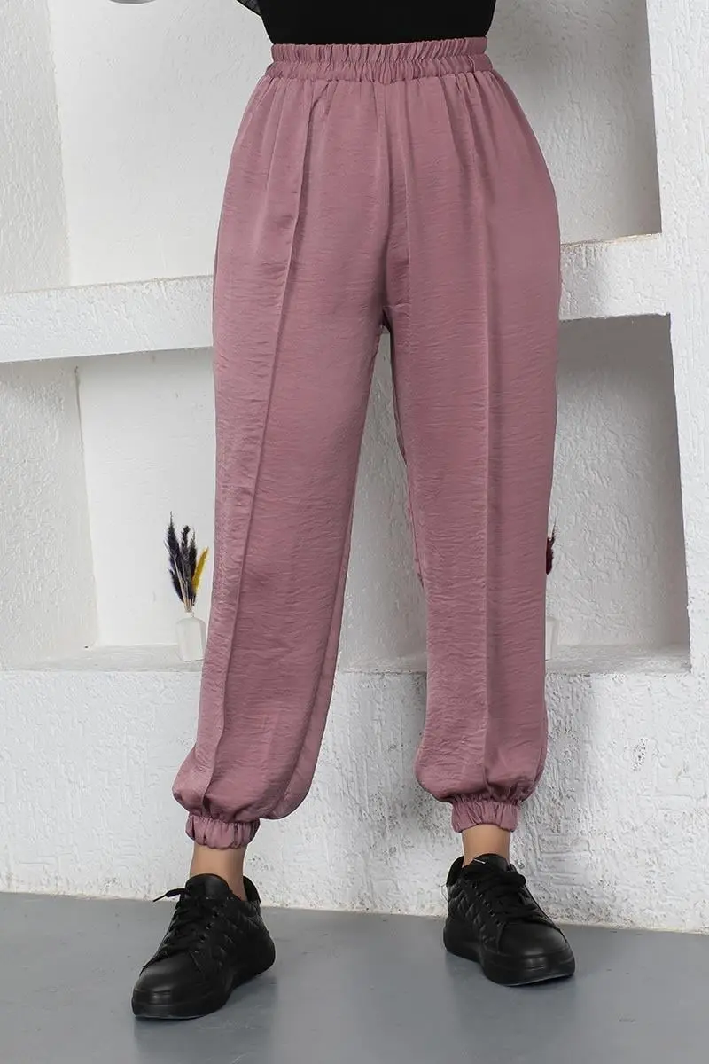 Beli Ve Paçası Lastikli Pantolon-detail
