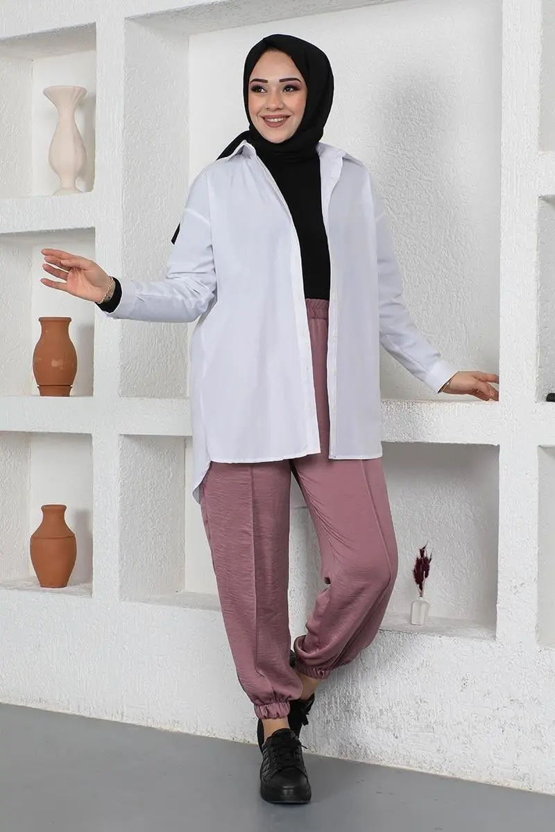 Beli Ve Paçası Lastikli Pantolon-detail