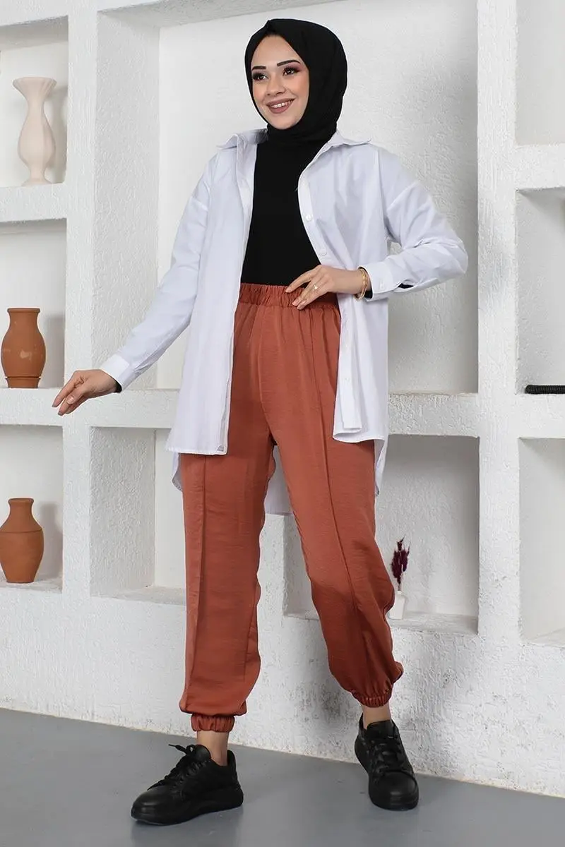 Beli Ve Paçası Lastikli Pantolon-detail