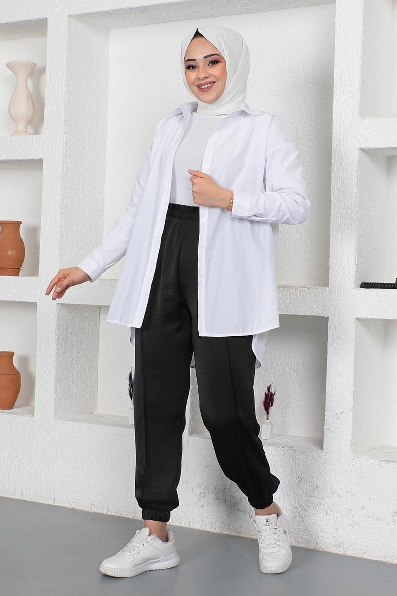 Beli Ve Paçası Lastikli Pantolon