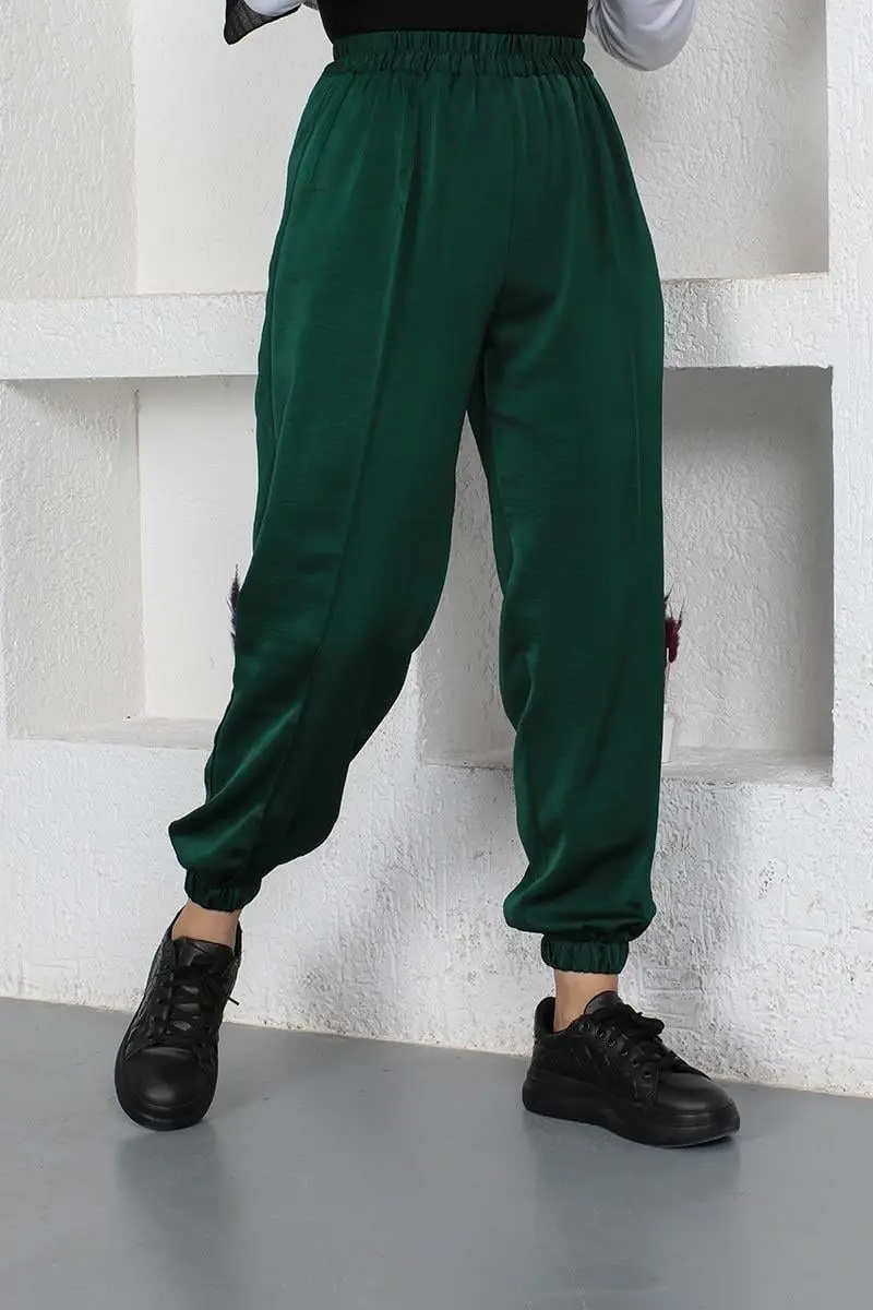 Beli Ve Paçası Lastikli Pantolon-detail