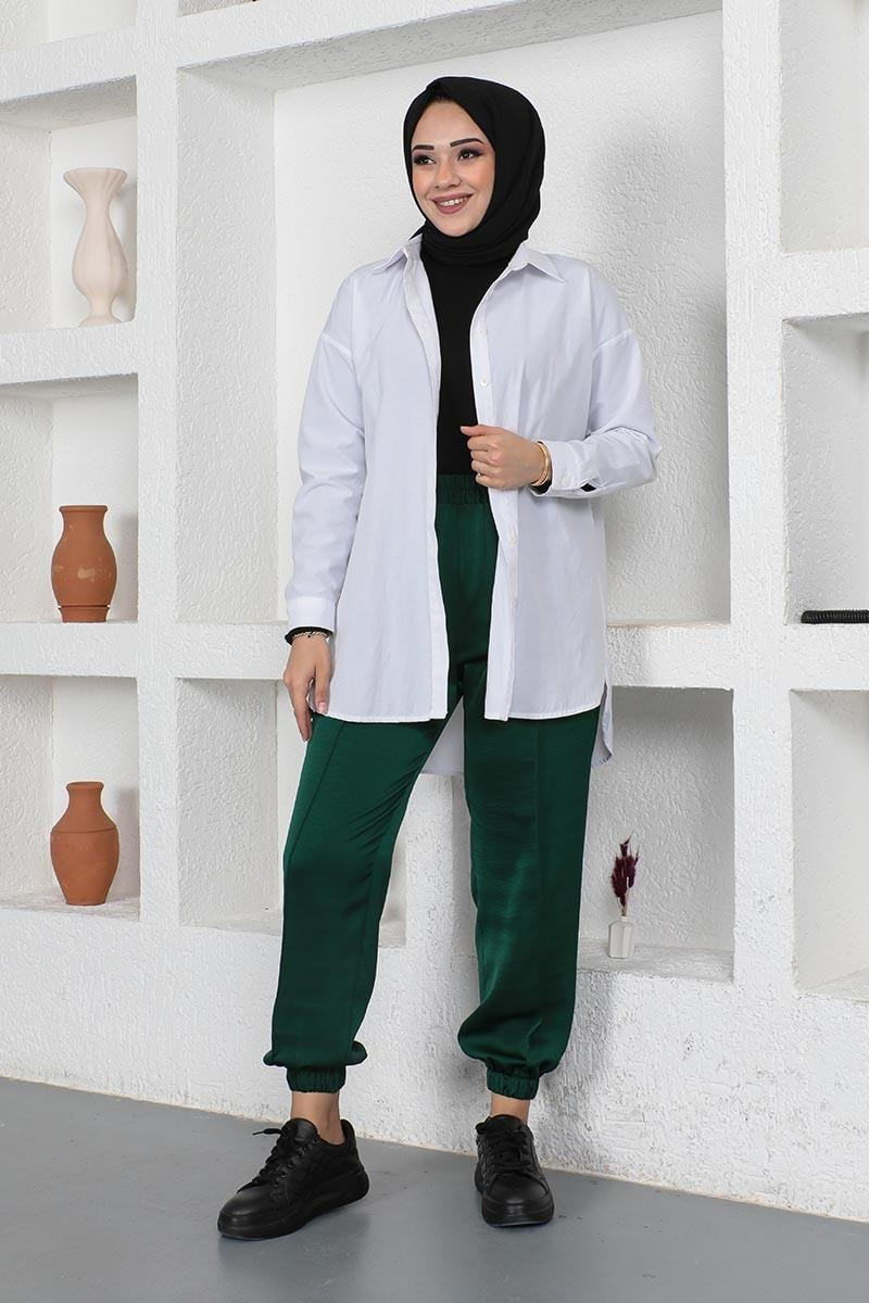 Elastic Waist And Leg Pants