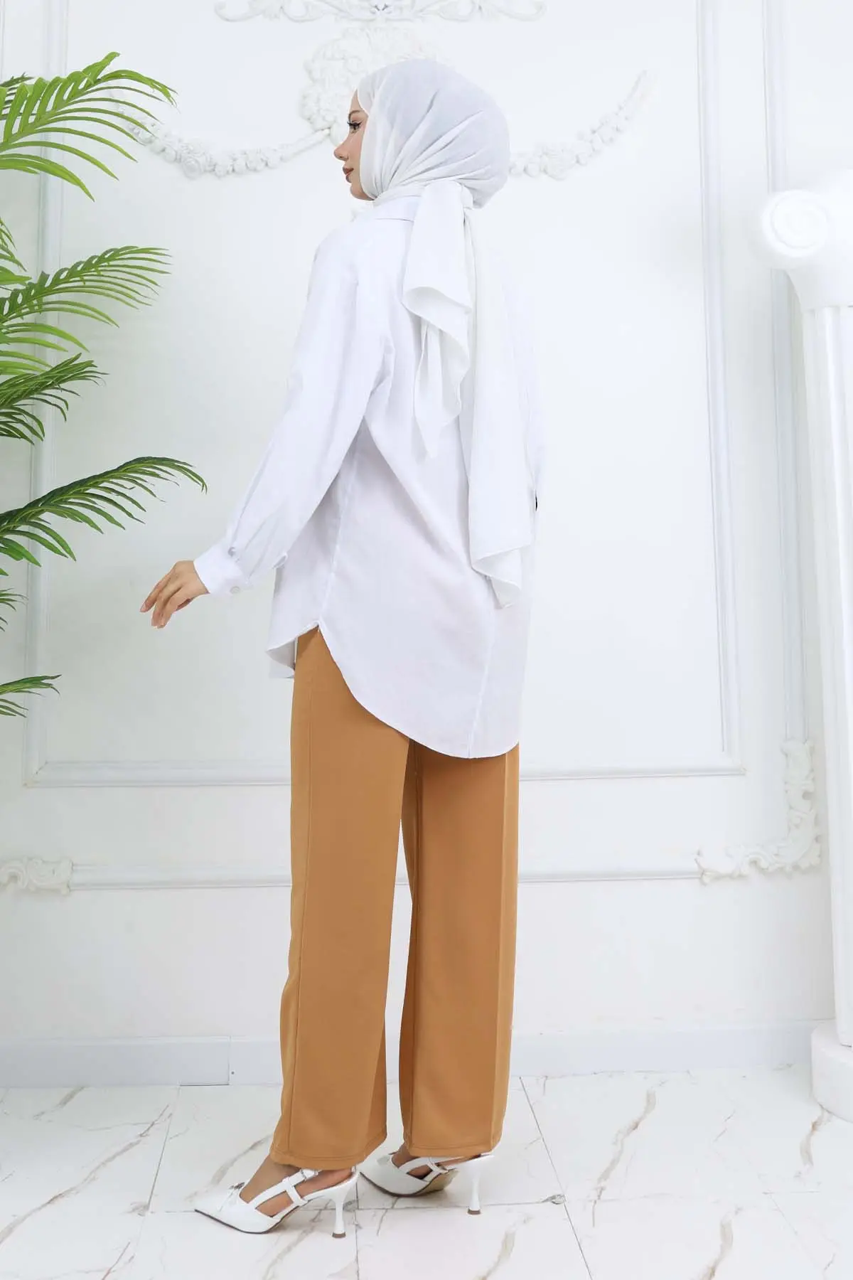 Bol Paça Palazzo Pantolon Camel 3044-detail