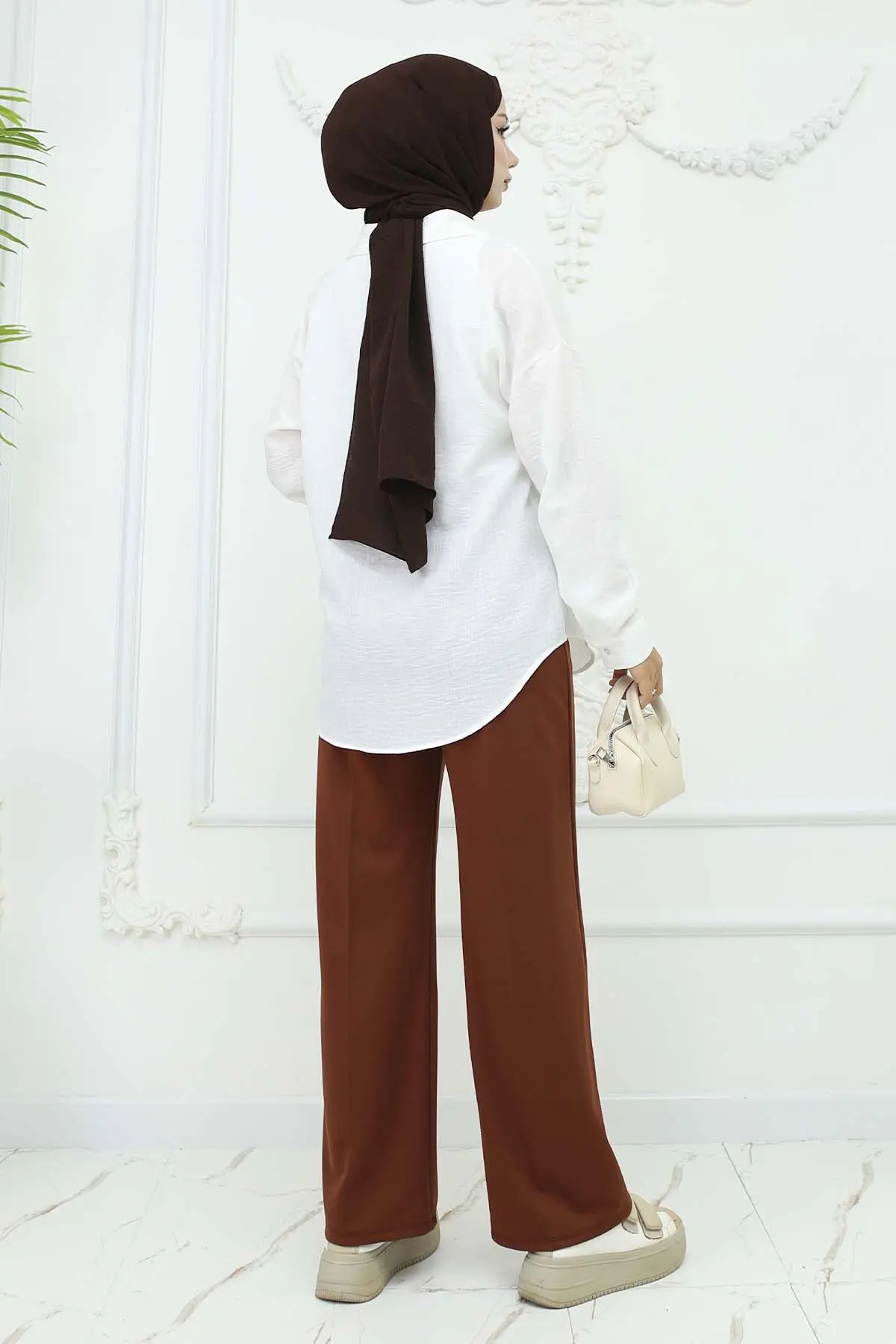 Bol Paça Palazzo Pantolon Taba 3044-detail