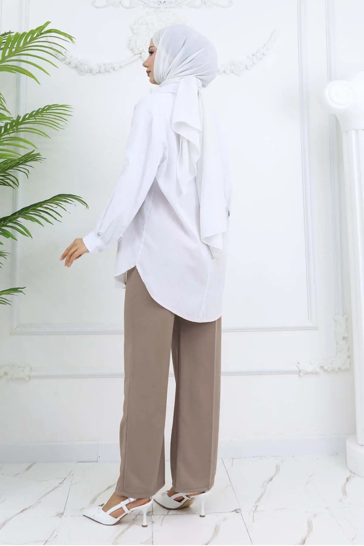 Bol Paça Palazzo Pantolon Vizon 3044-detail