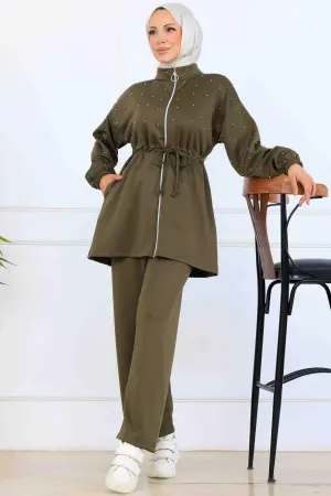 Boncuk Detaylı Scuba İkili Takım