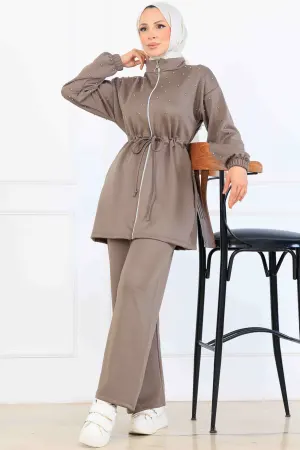 Boncuk Detaylı Scuba İkili Takım