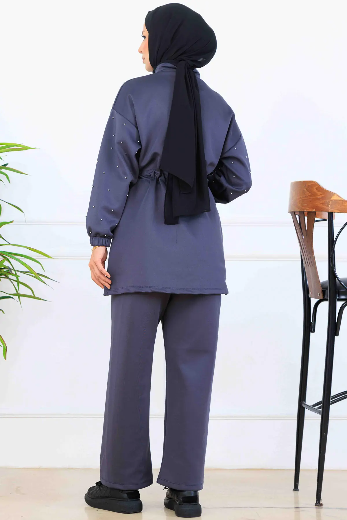 Boncuk Detaylı Scuba İkili Takım-detail