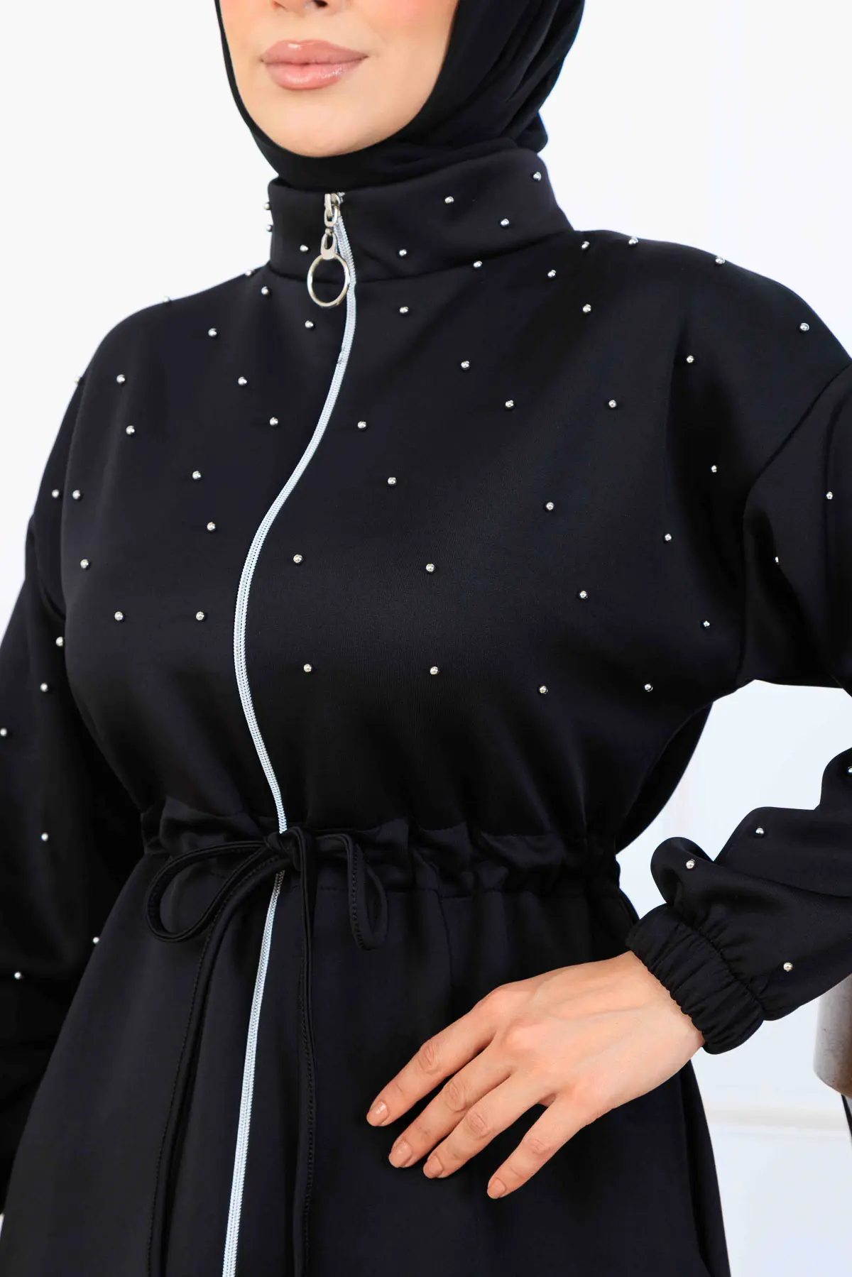 Boncuk Detaylı Scuba İkili Takım-detail