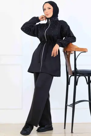 Boncuk Detaylı Scuba İkili Takım