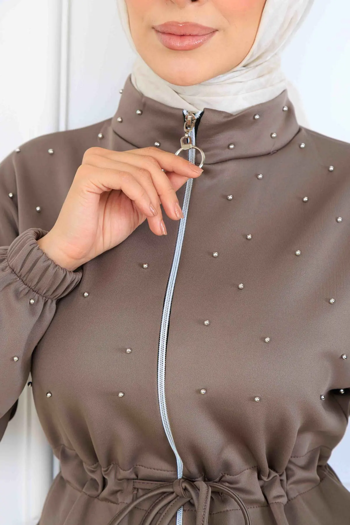 Boncuk Detaylı Scuba İkili Takım-detail