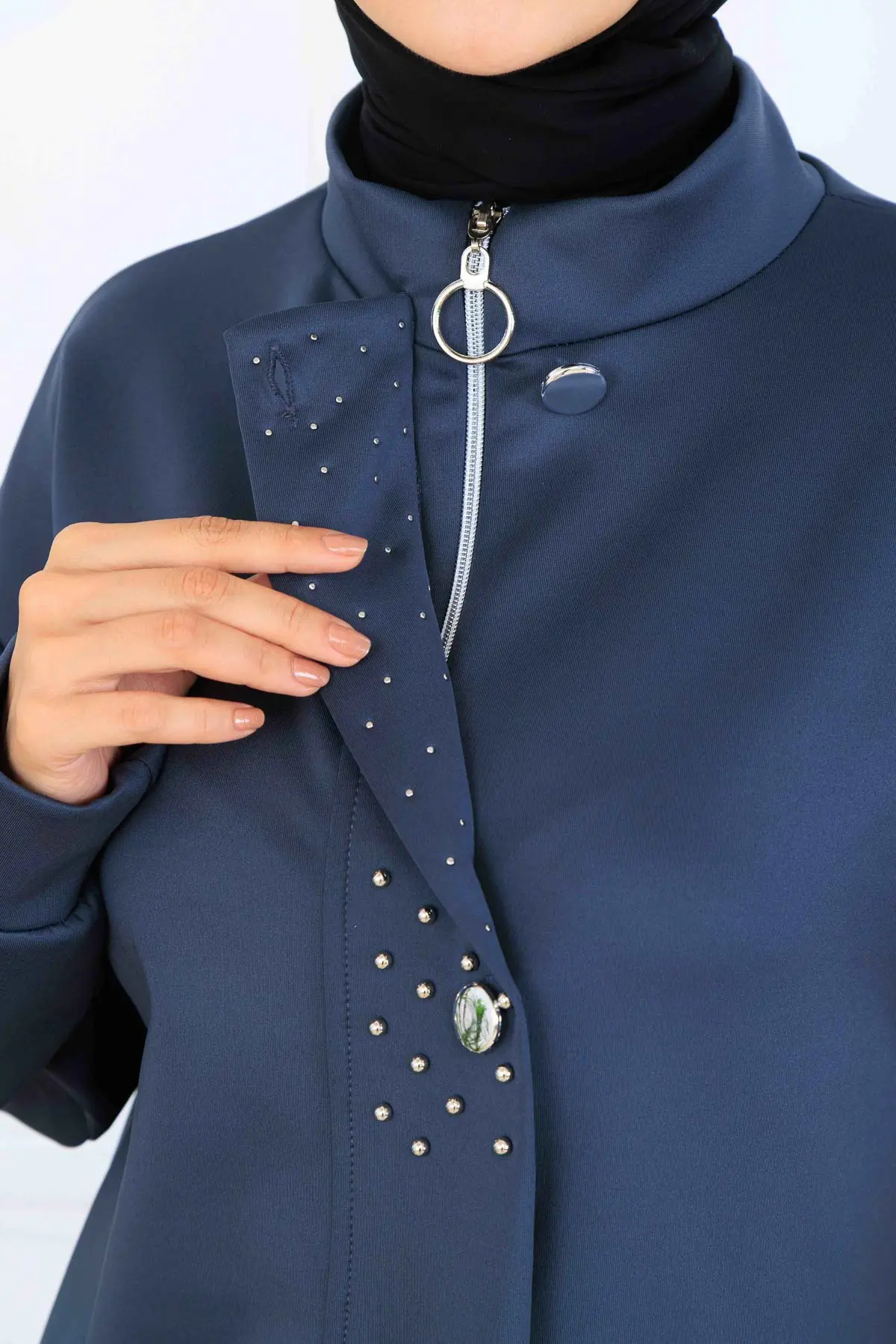 Boncuk Detaylı Scuba İkili Takım-detail