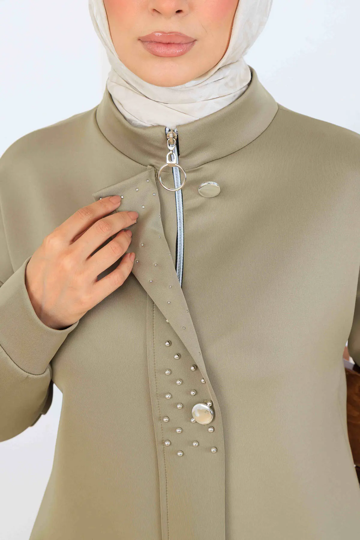 Boncuk Detaylı Scuba İkili Takım-detail