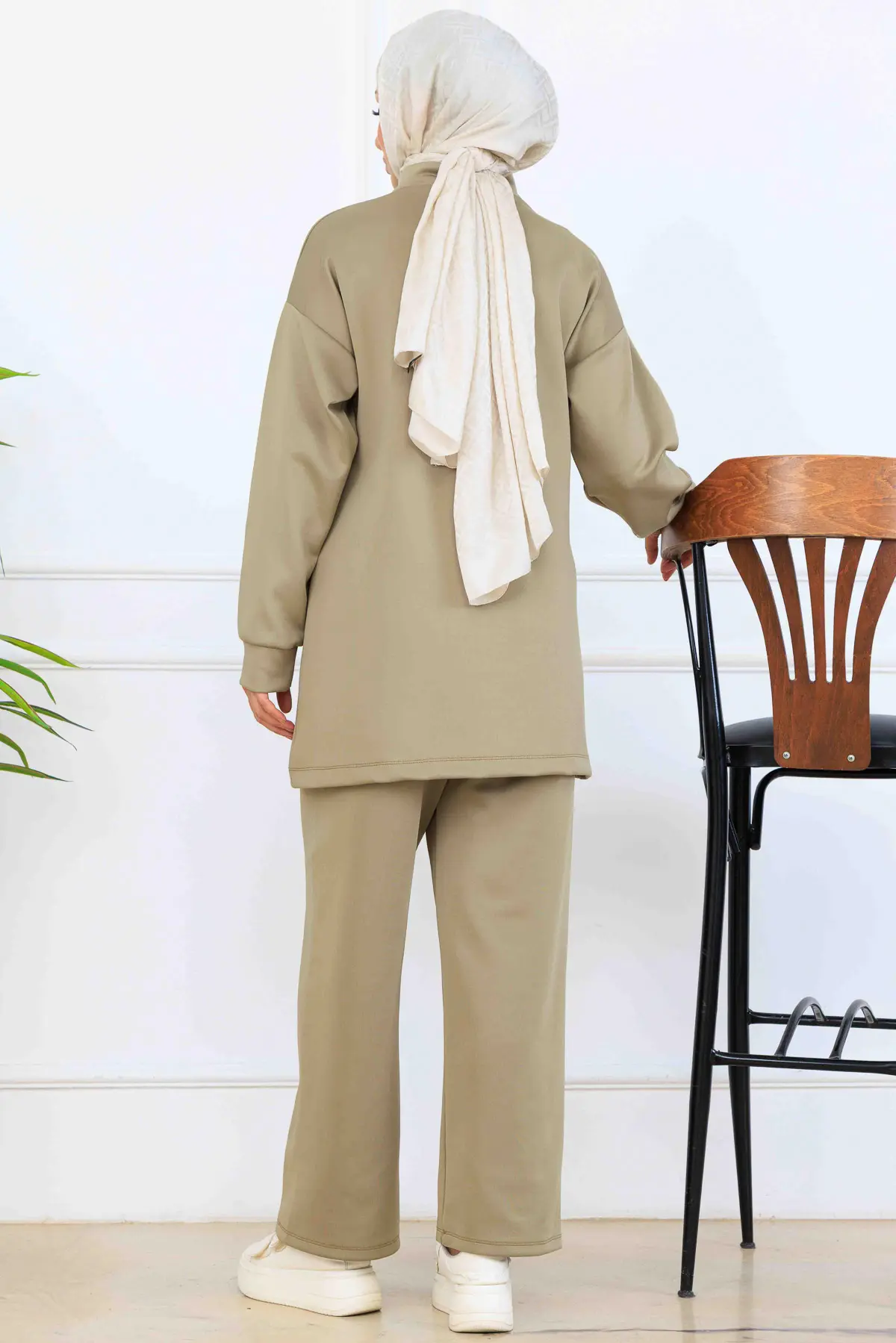 Boncuk Detaylı Scuba İkili Takım-detail