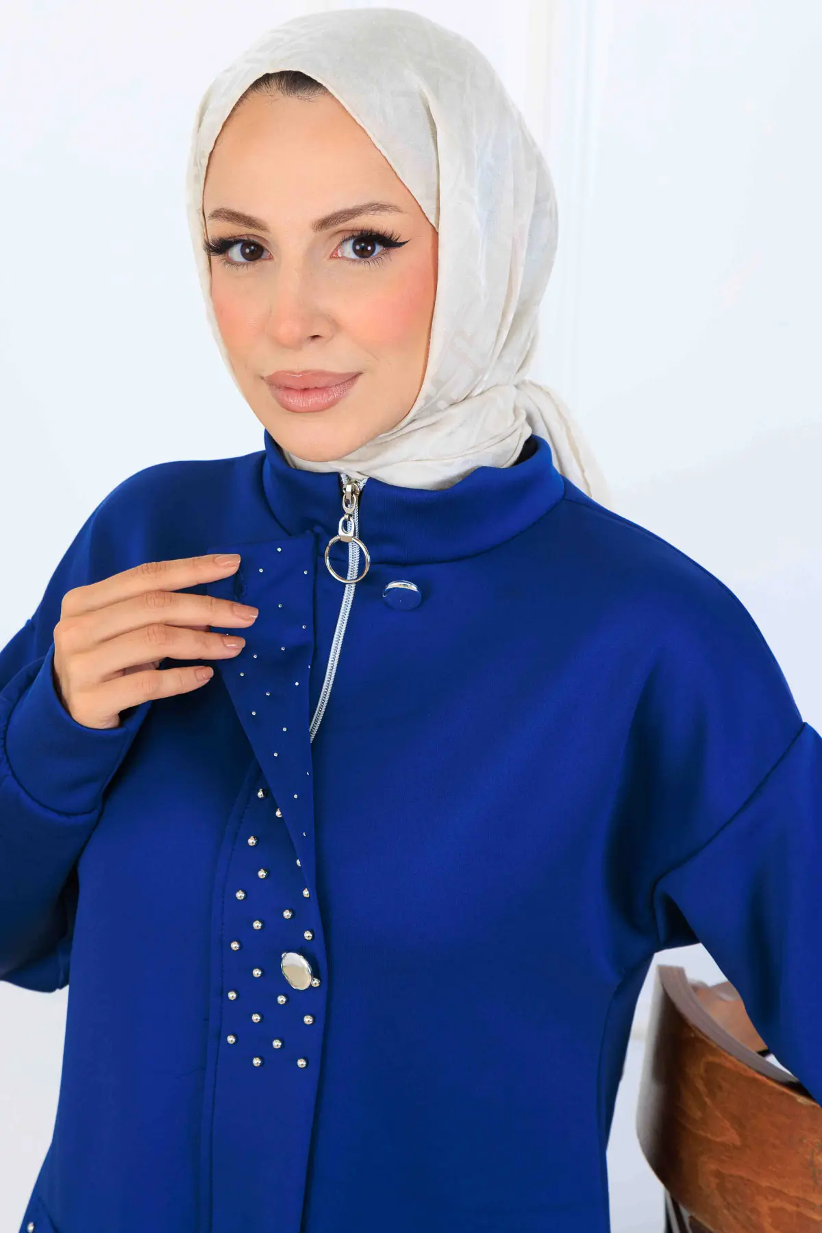 Boncuk Detaylı Scuba İkili Takım-detail