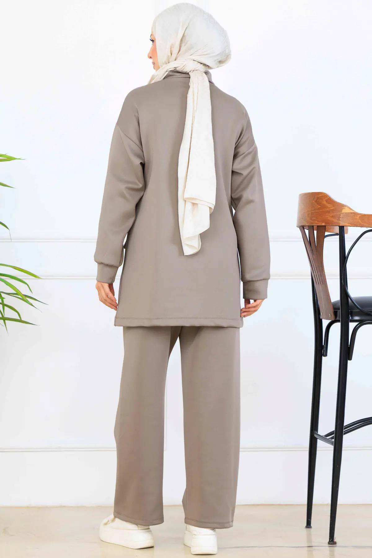 Boncuk Detaylı Scuba İkili Takım-detail