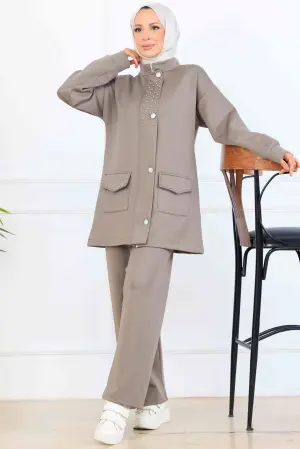 Boncuk Detaylı Scuba İkili Takım