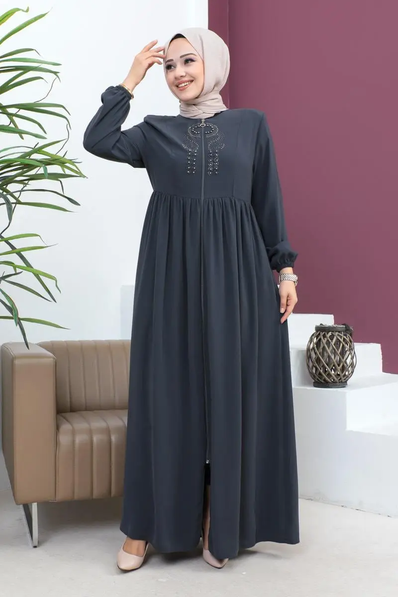 Boncuklu Işlemeli Ferace-detail