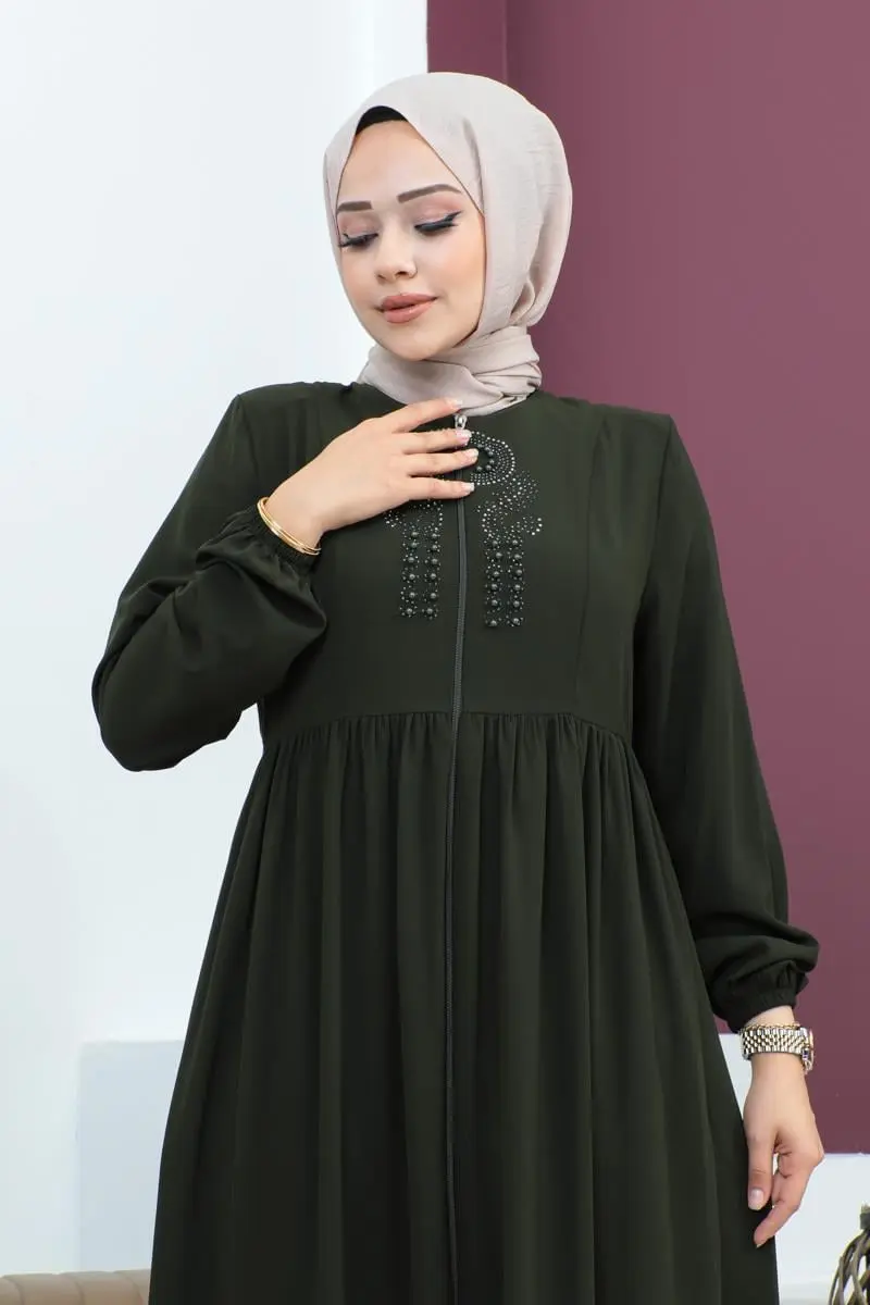 Boncuklu Işlemeli Ferace-detail