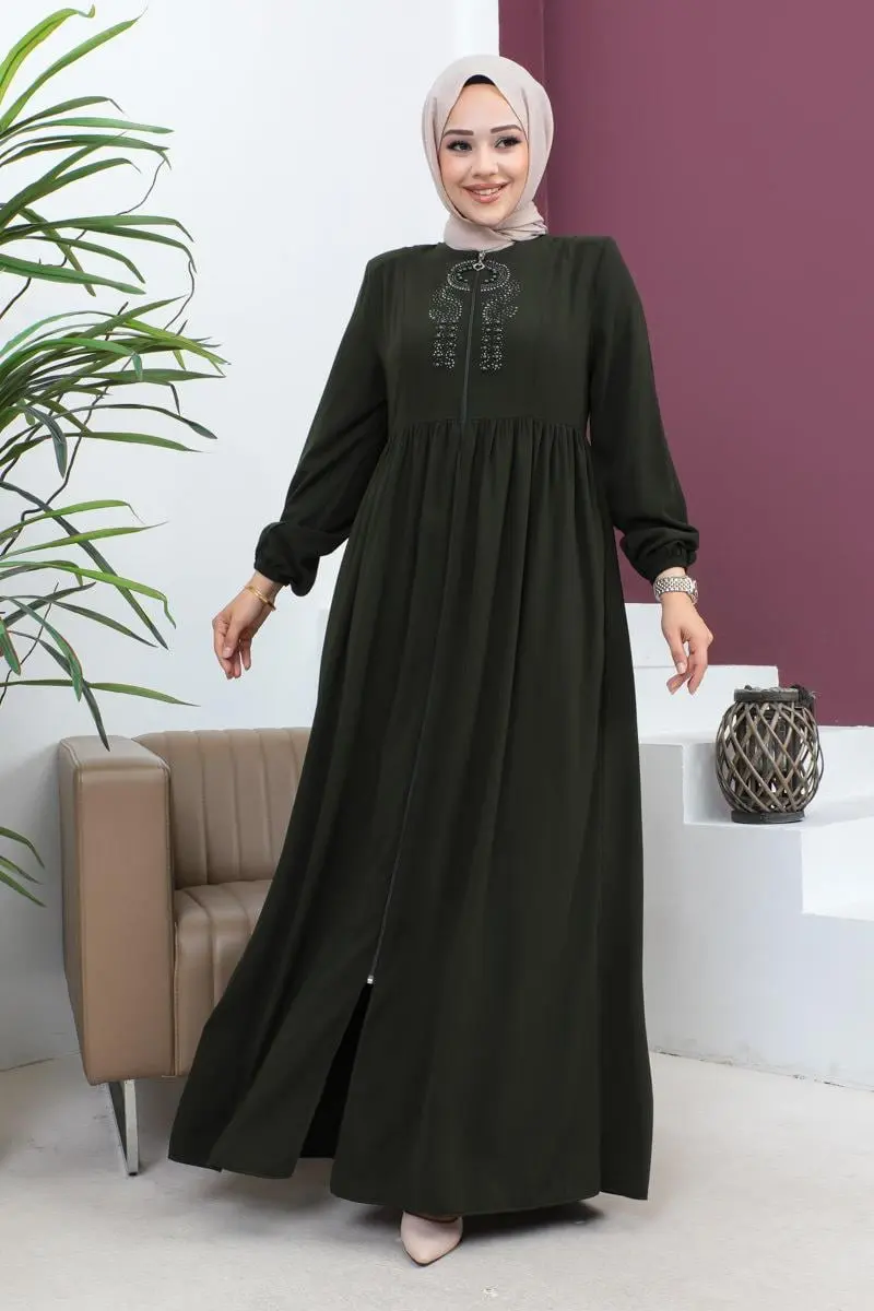 Boncuklu Işlemeli Ferace-detail