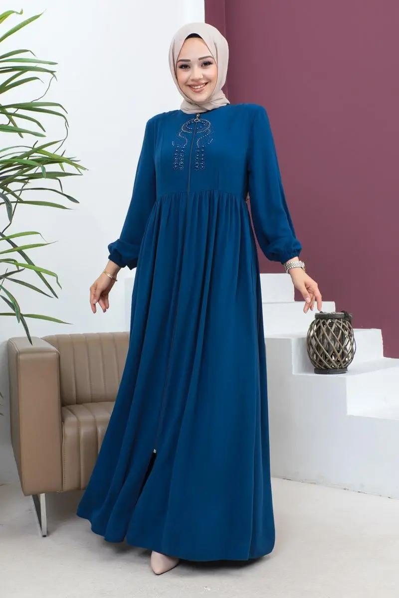 Boncuklu Işlemeli Ferace-detail