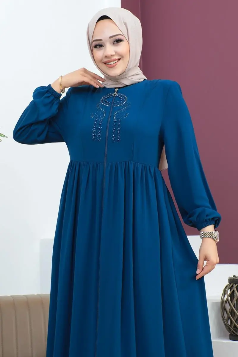 Boncuklu Işlemeli Ferace-detail