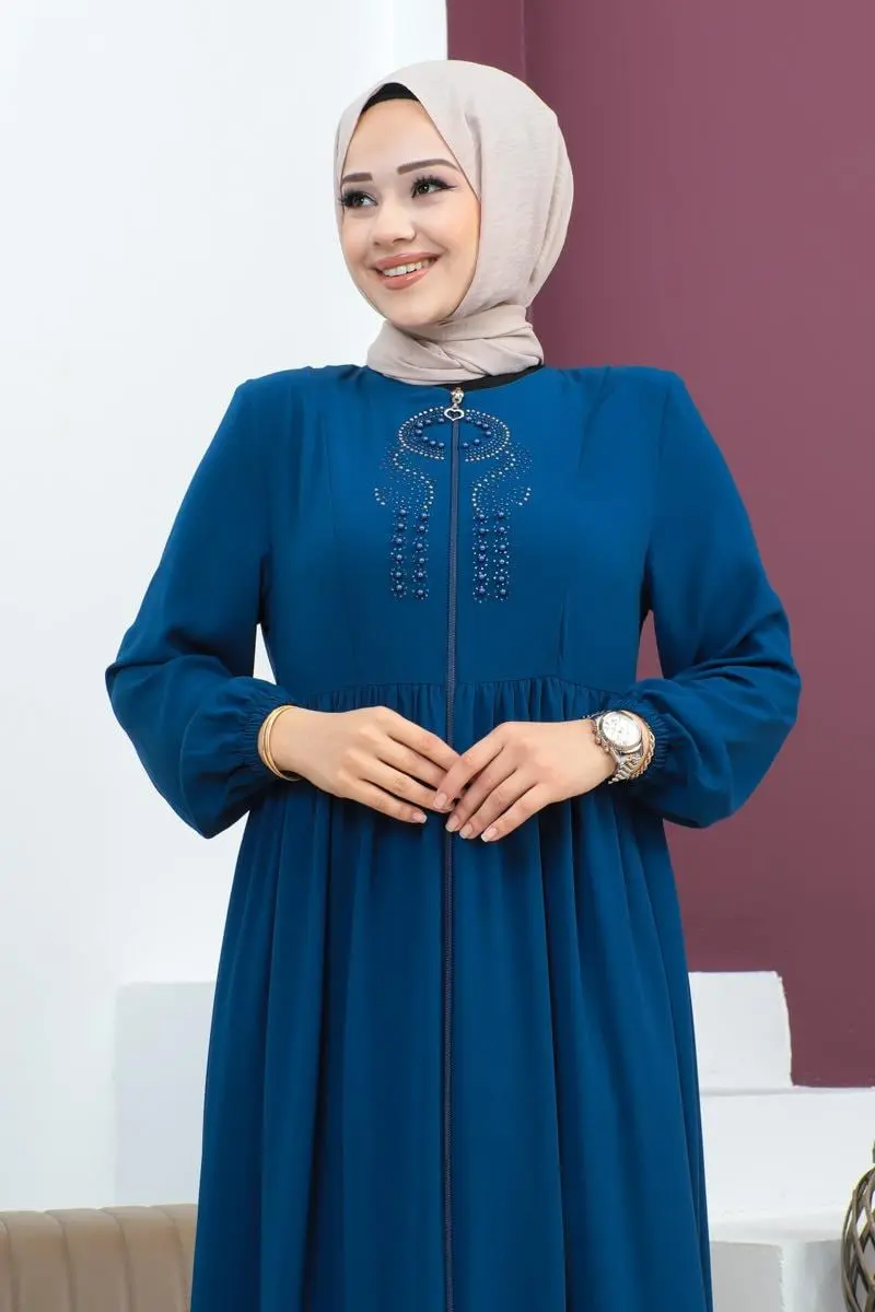 Boncuklu Işlemeli Ferace-detail