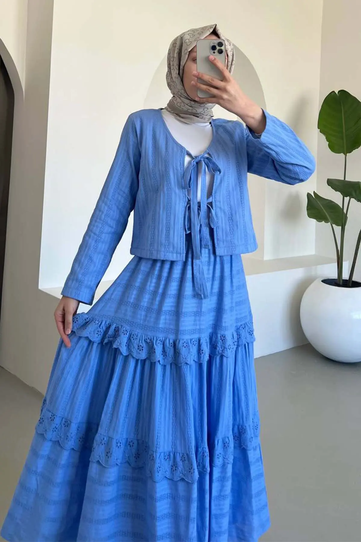 Brode Bağlamalı Etekli Takım-detail