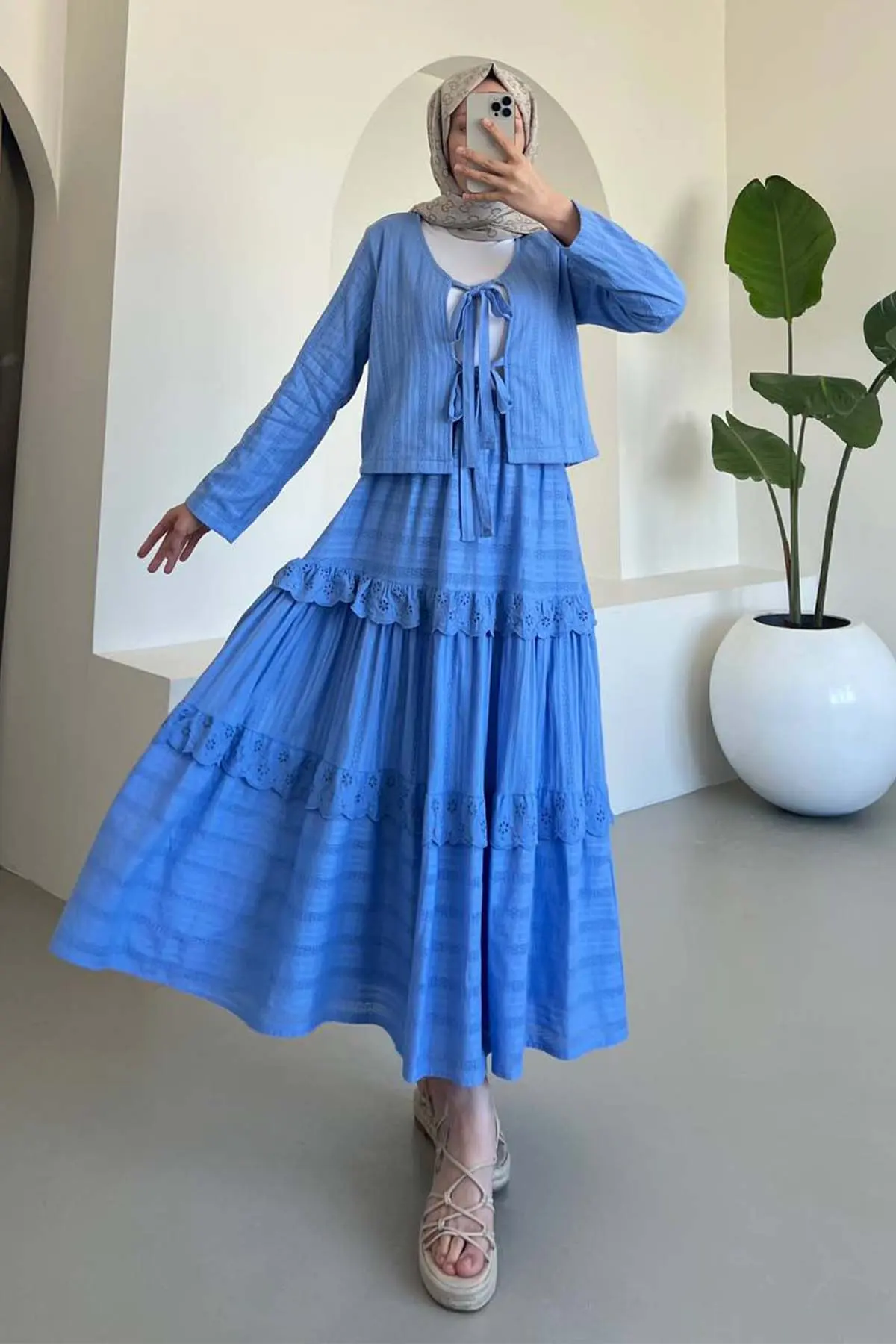 Brode Bağlamalı Etekli Takım-detail