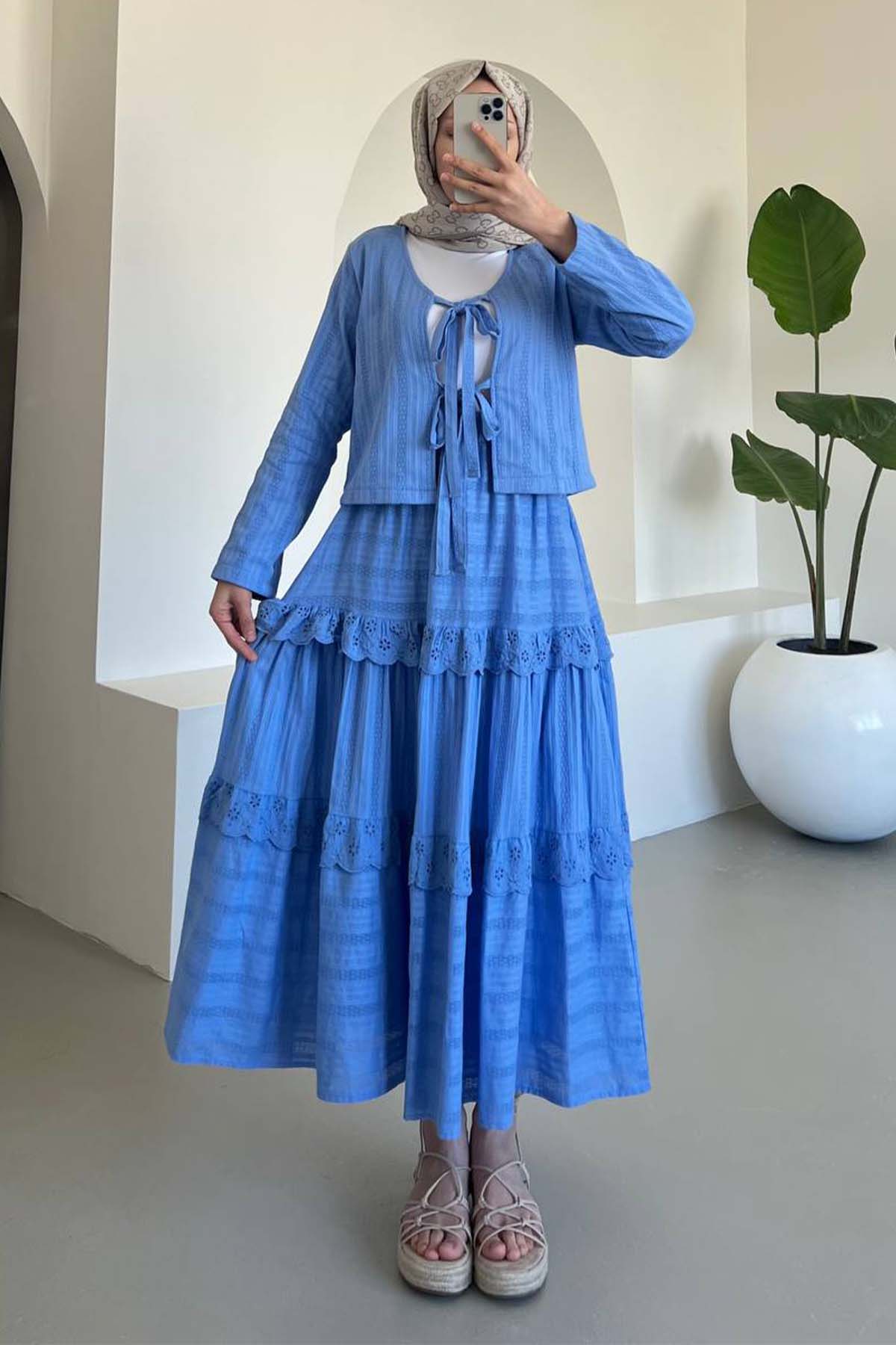 Brode Bağlamalı Etekli Takım