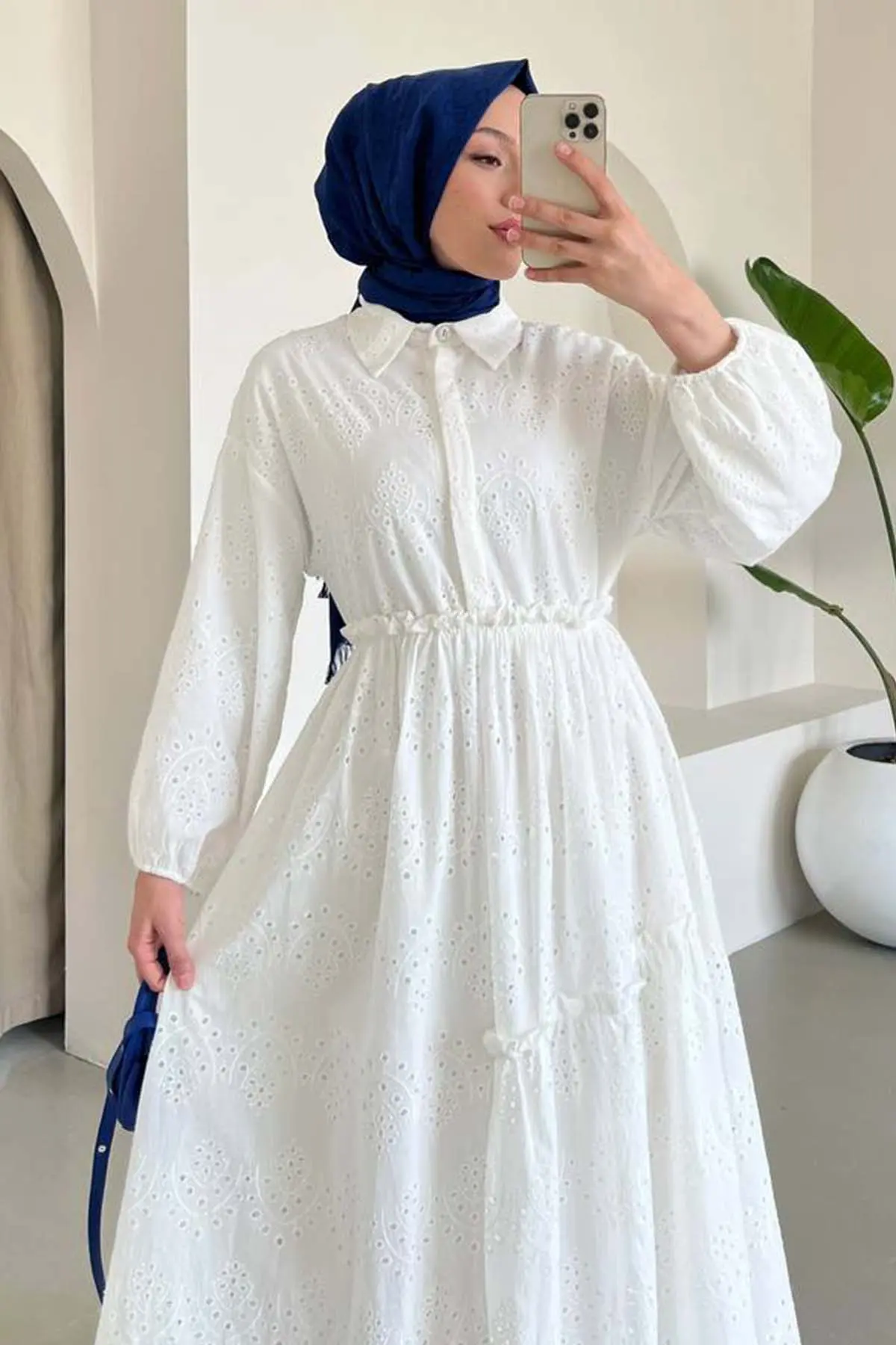 Embroidered Hijab Dress-detail