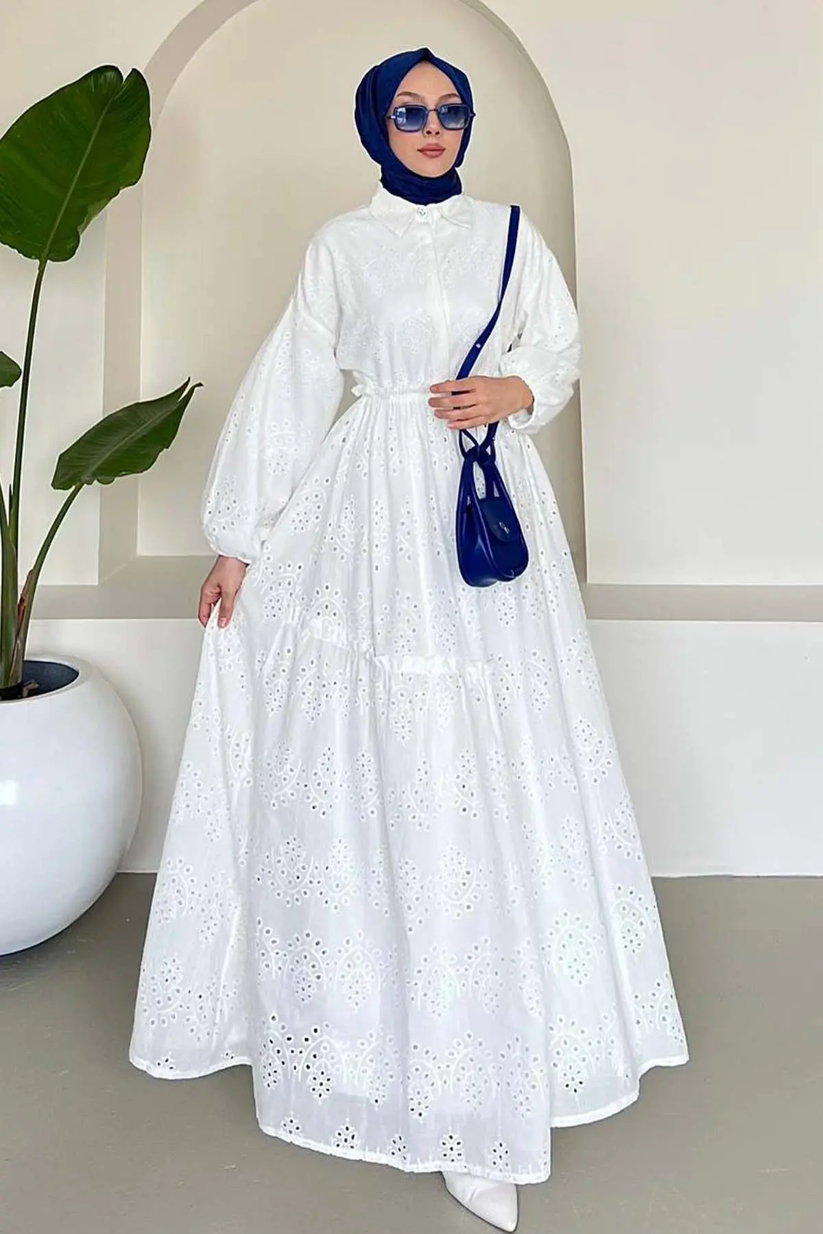 Embroidered Hijab Dress-detail