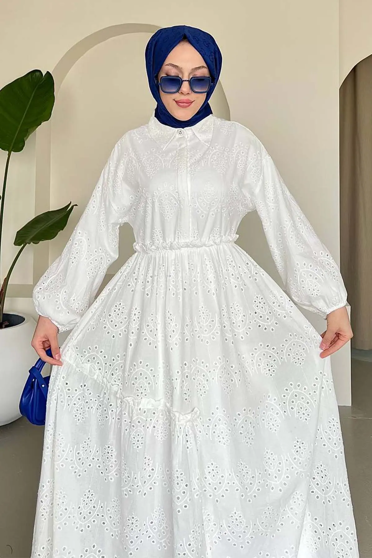 Embroidered Hijab Dress-detail