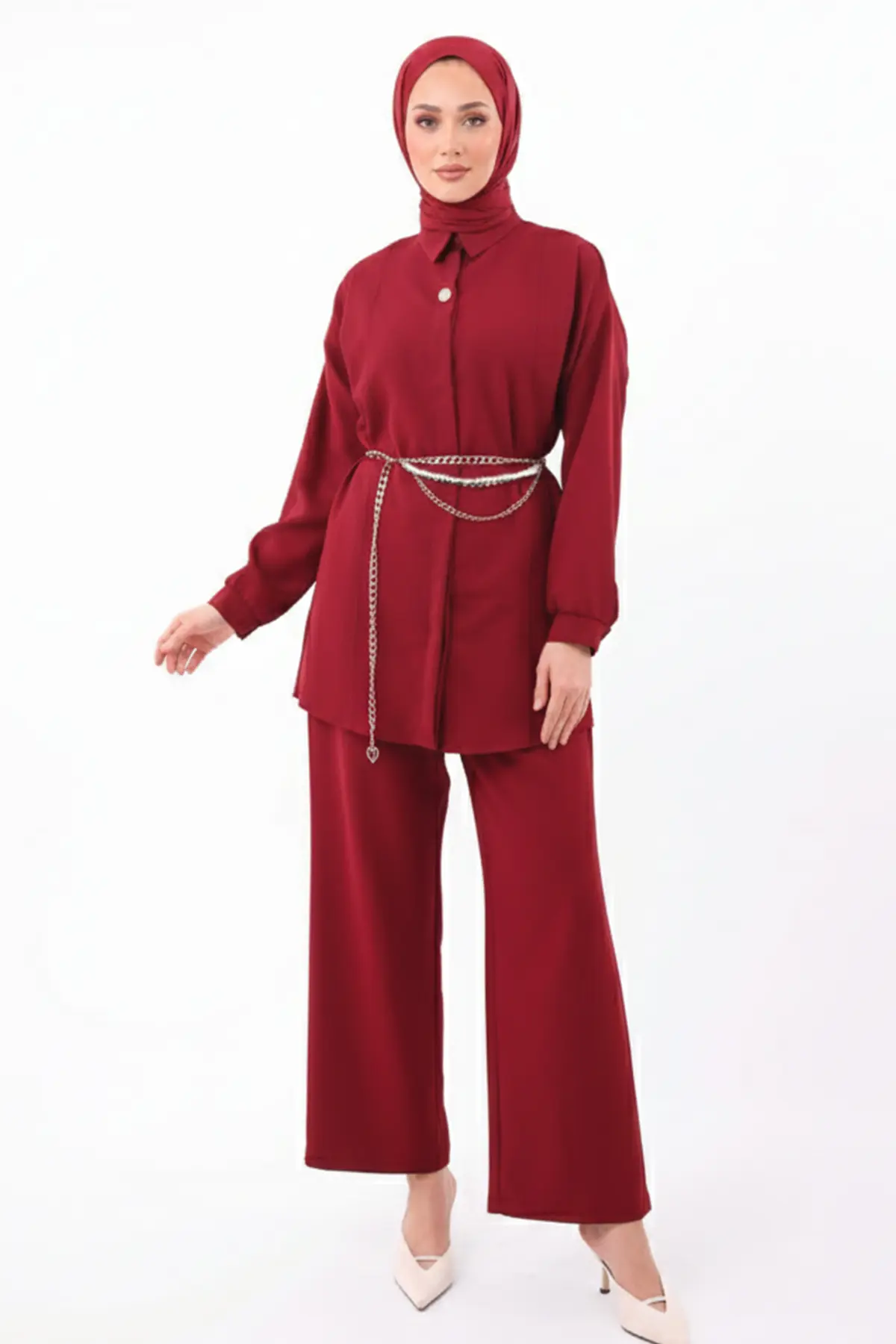 Broş Detaylı Tesettür İkili Takım-detail