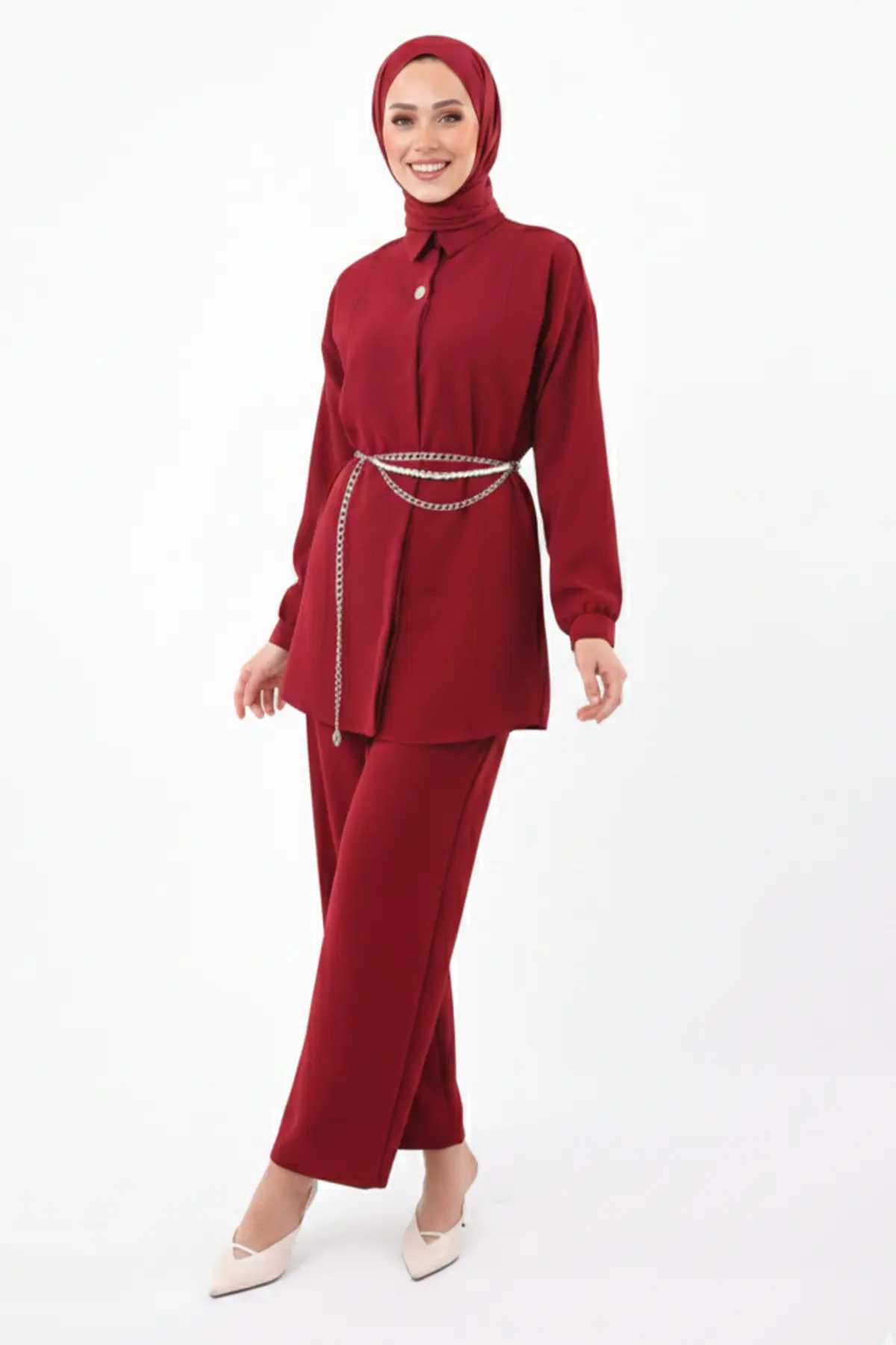 Broş Detaylı Tesettür İkili Takım