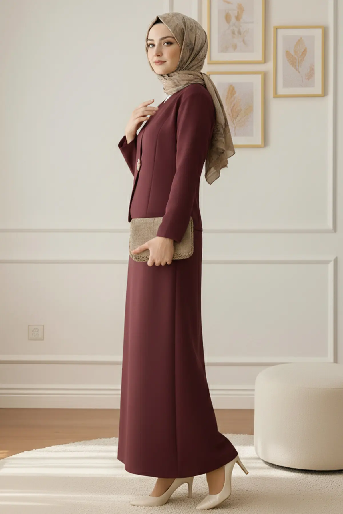 Broşlu Ceket Takım-detail