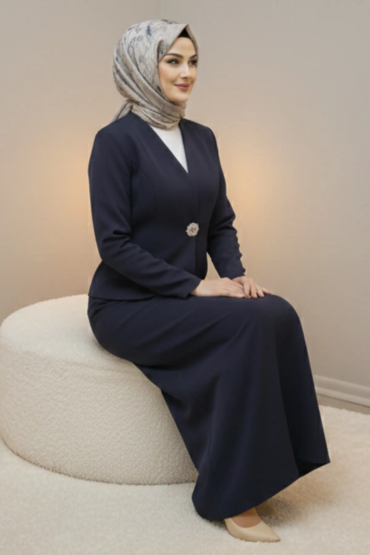 Broşlu Ceket Takım-detail