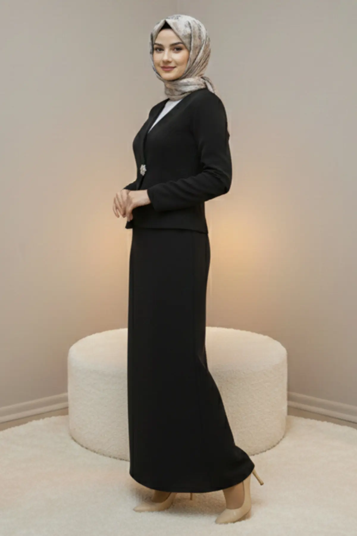 Broşlu Ceket Takım-detail