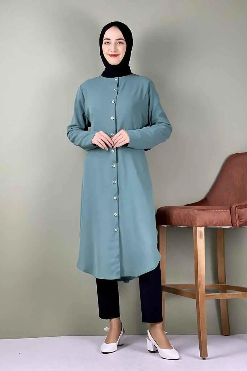 Large Size Aerobin Buttoned Tunic-detail