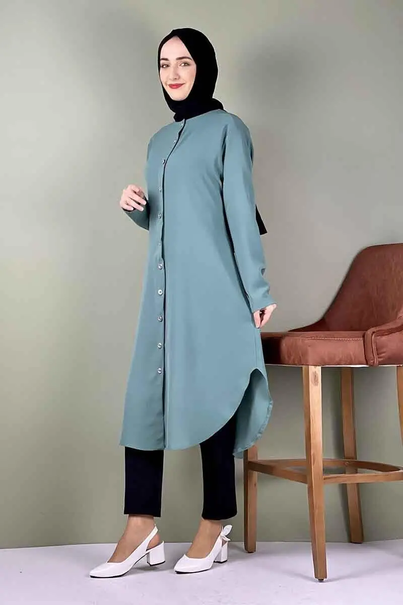 Large Size Aerobin Buttoned Tunic-detail