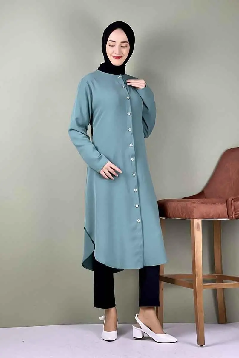 Large Size Aerobin Buttoned Tunic-detail