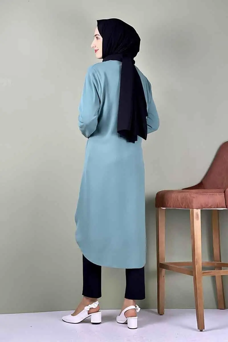 Large Size Aerobin Buttoned Tunic-detail