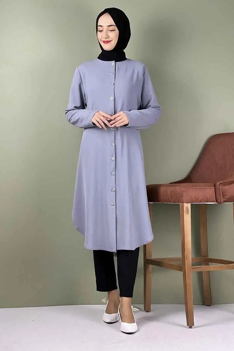 Large Size Aerobin Buttoned Tunic-detail