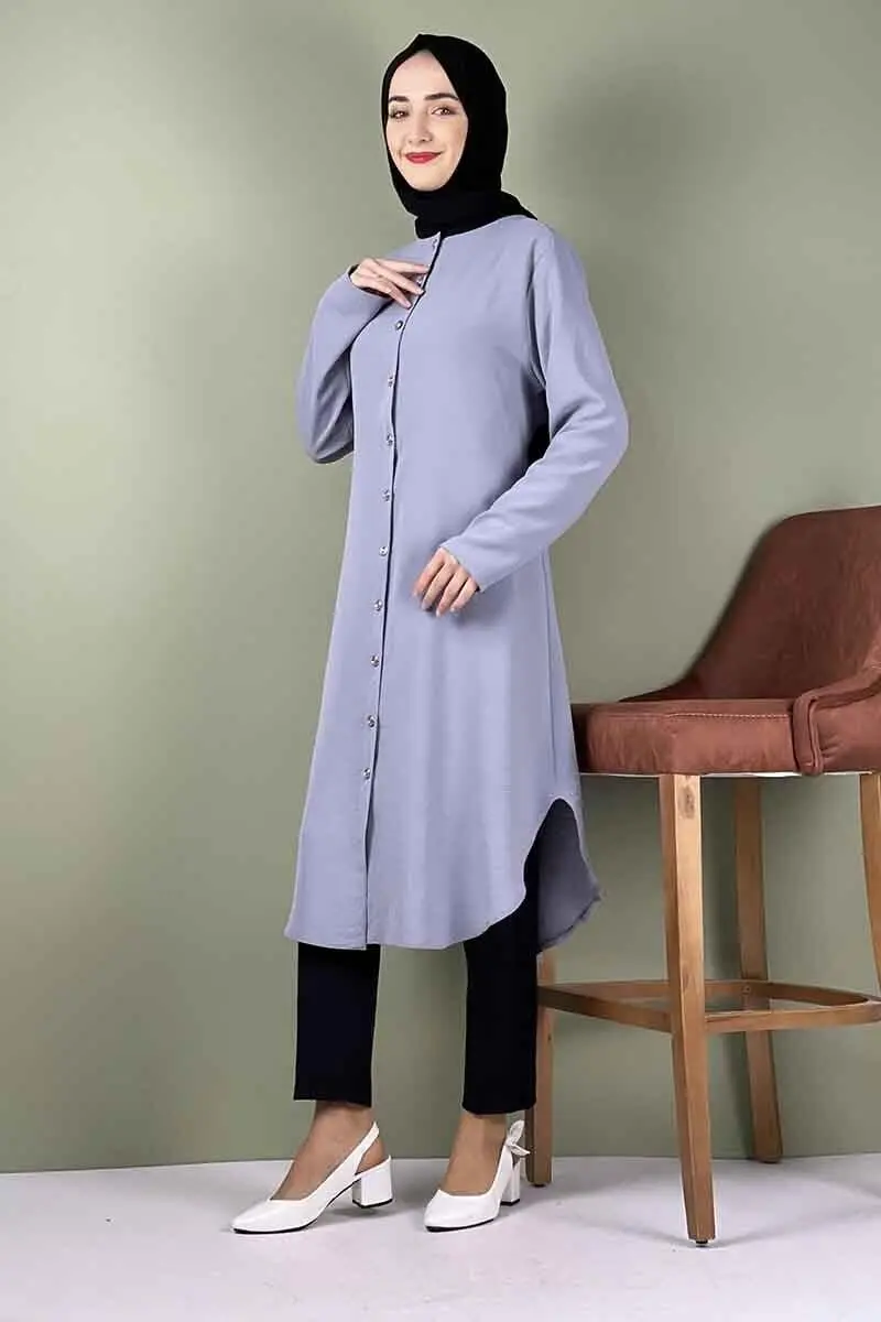 Large Size Aerobin Buttoned Tunic-detail