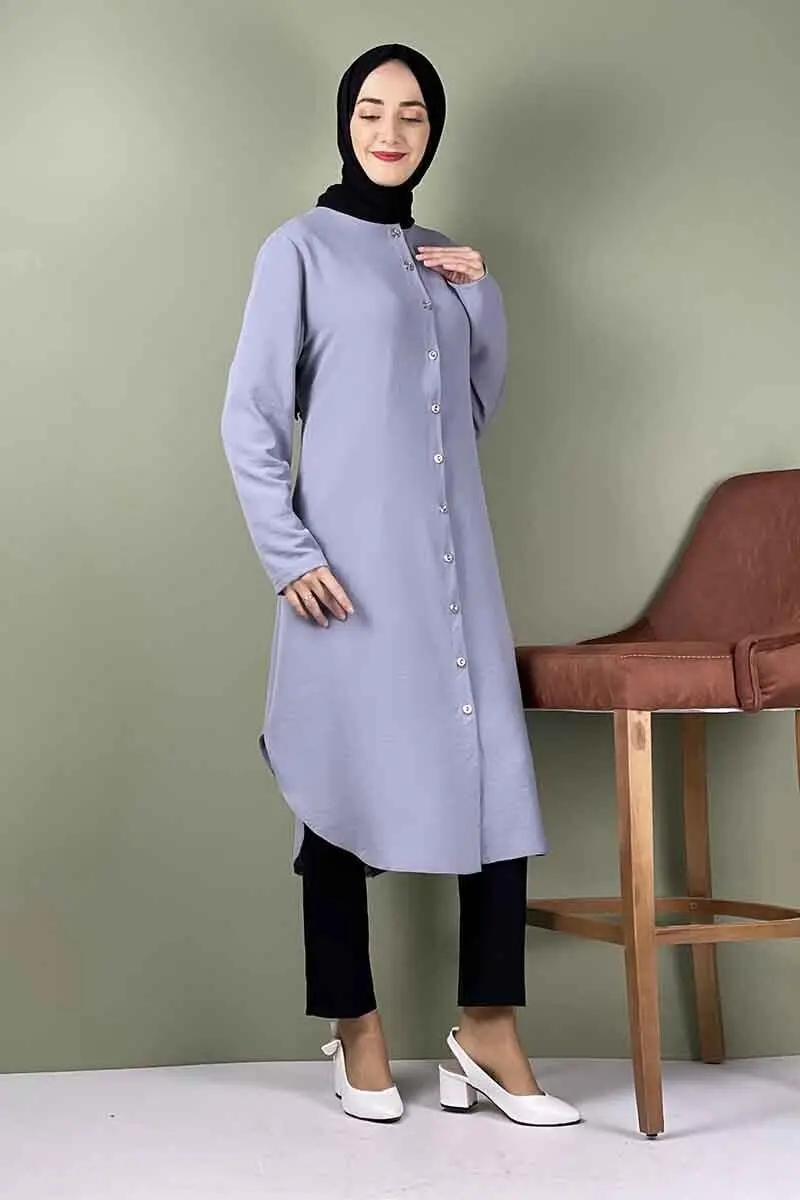 Large Size Aerobin Buttoned Tunic-detail