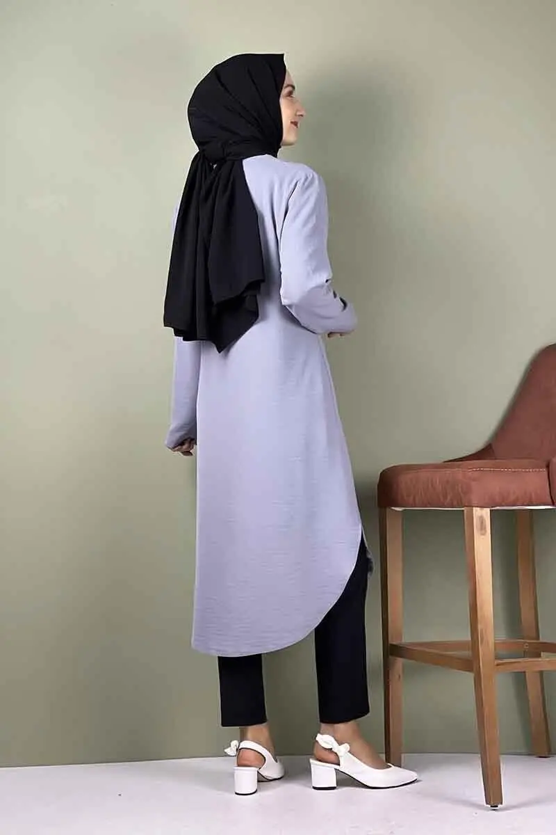 Large Size Aerobin Buttoned Tunic-detail